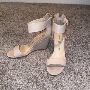Chinese laundry nude zip up wedges only worn once for a wedding!